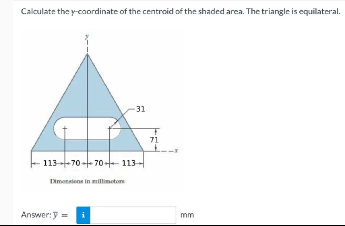 Calculate the y - coordinate of the centroid of
