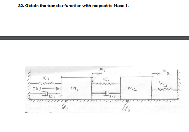 3 2 . Obtain the transfer function with respect