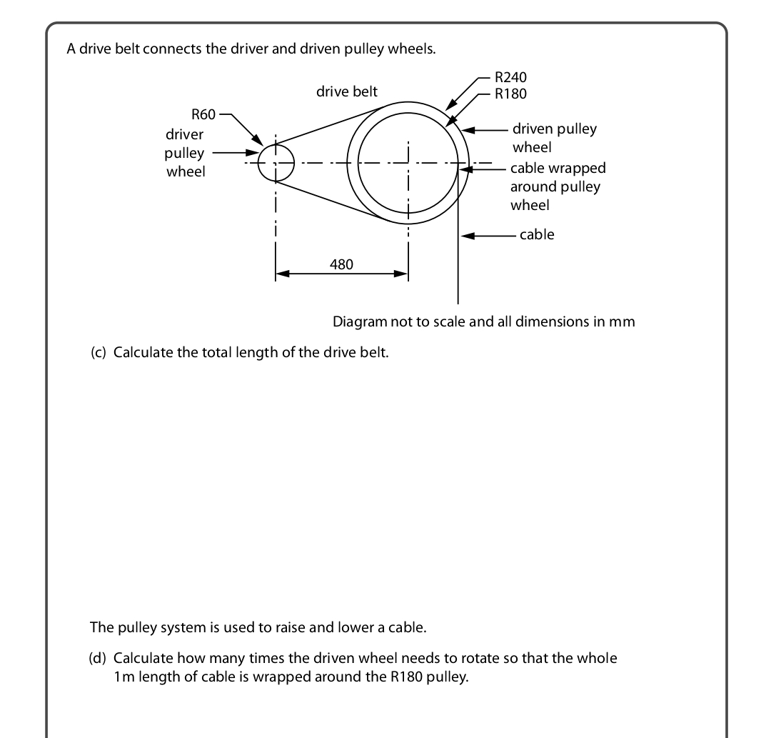 A drive belt connects the driver and driven
