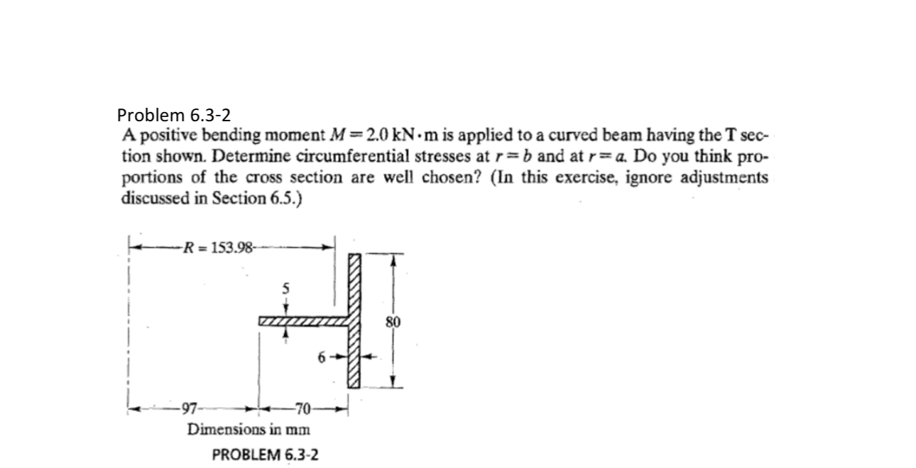 Problem 6 . 3 - 2 A positive bending moment M = 2