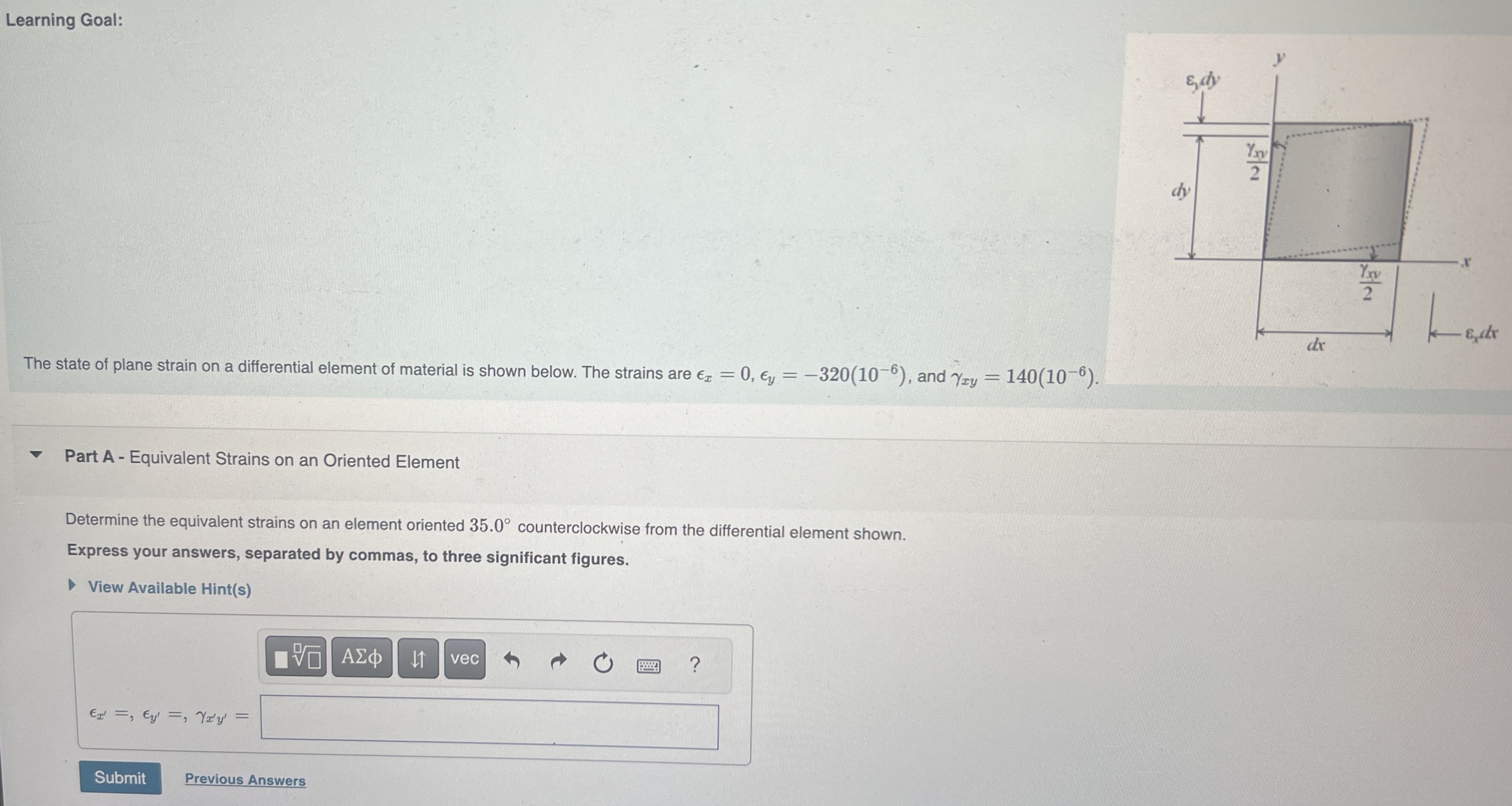 Learning Goal: The state of plane strain on a