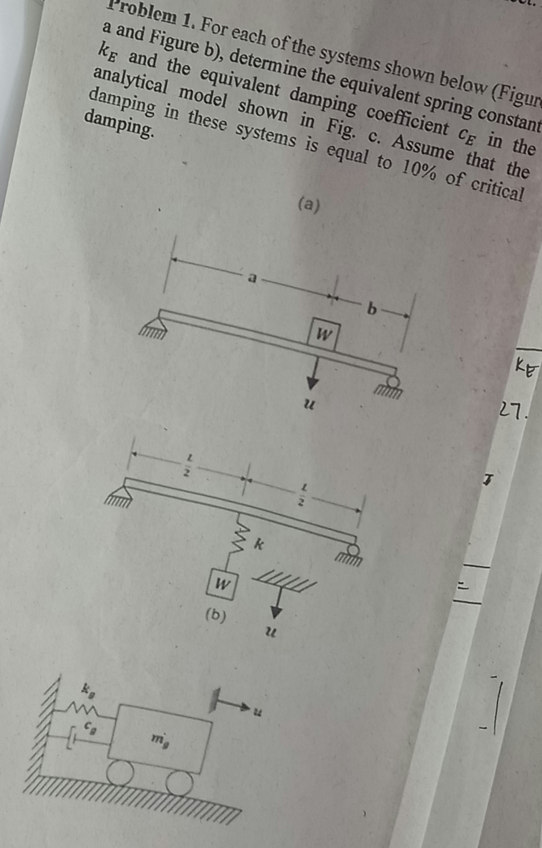 Problem 1 . For each of the systems shown below (