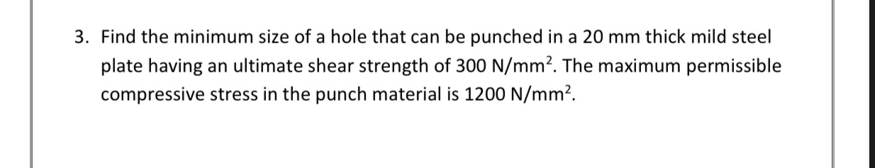 Find the minimum size of a hole that can be