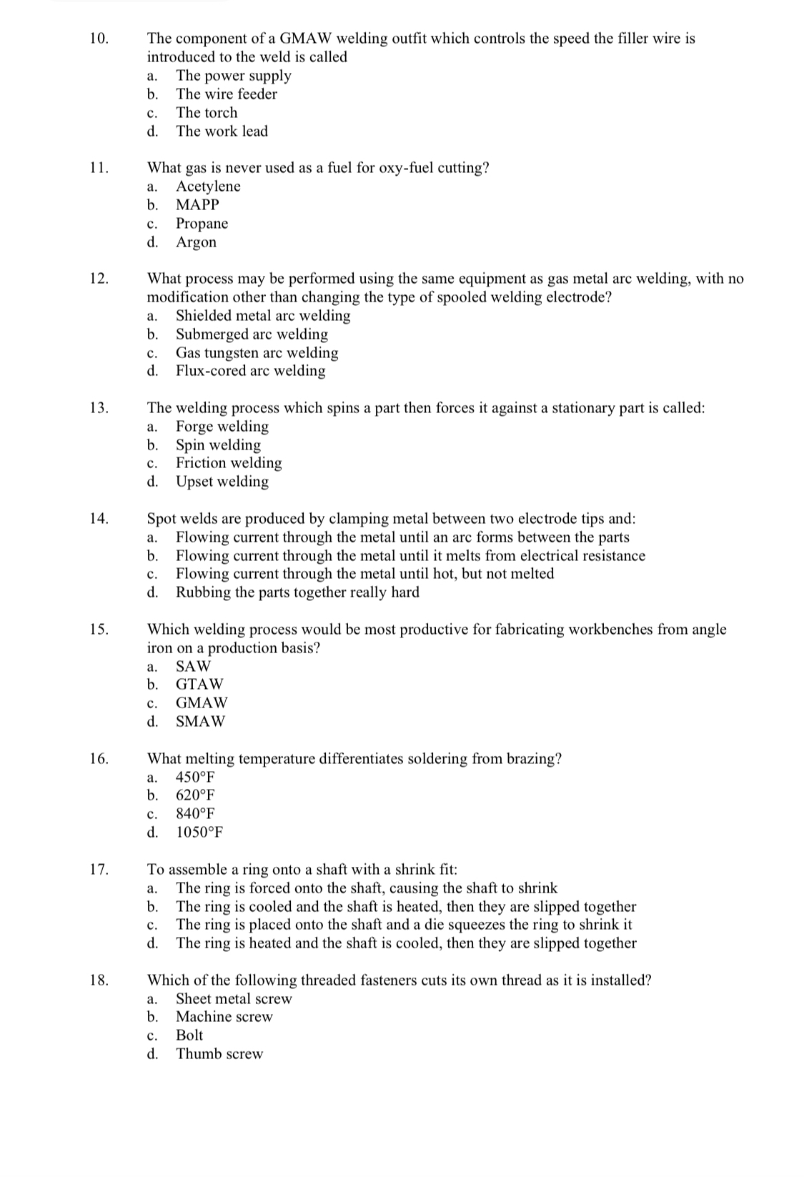 The component of a GMAW welding outfit which
