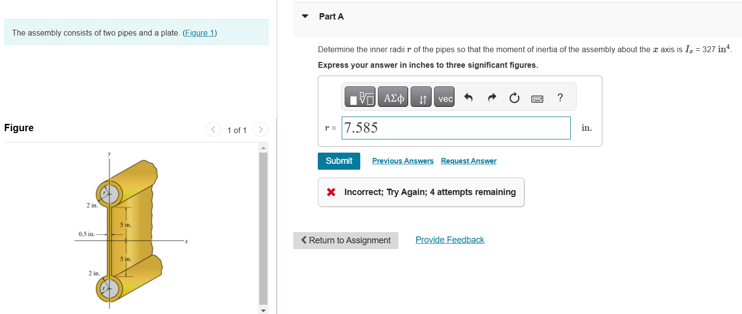 The assembly consists of two pipes and a plate.