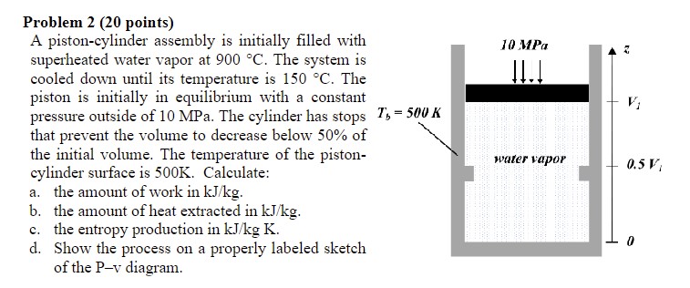 Problem 2 ( 2 0 points ) A piston - cylinder