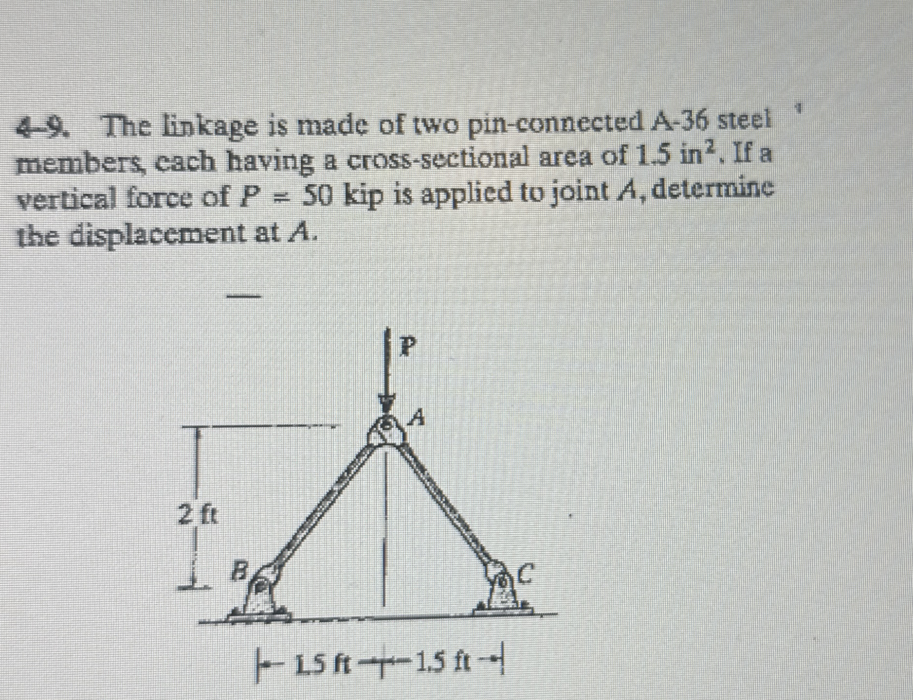 4 - 9 . The linkage is made of two pin -