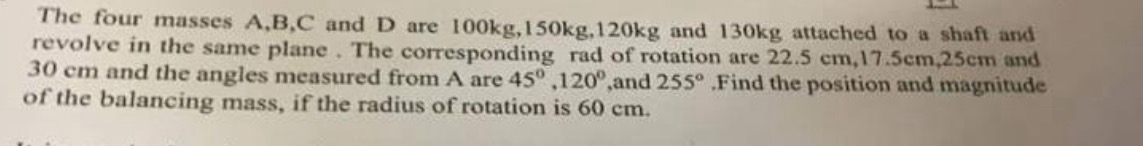 The four masses A , B , C and D are 1 0 0 k g , 1