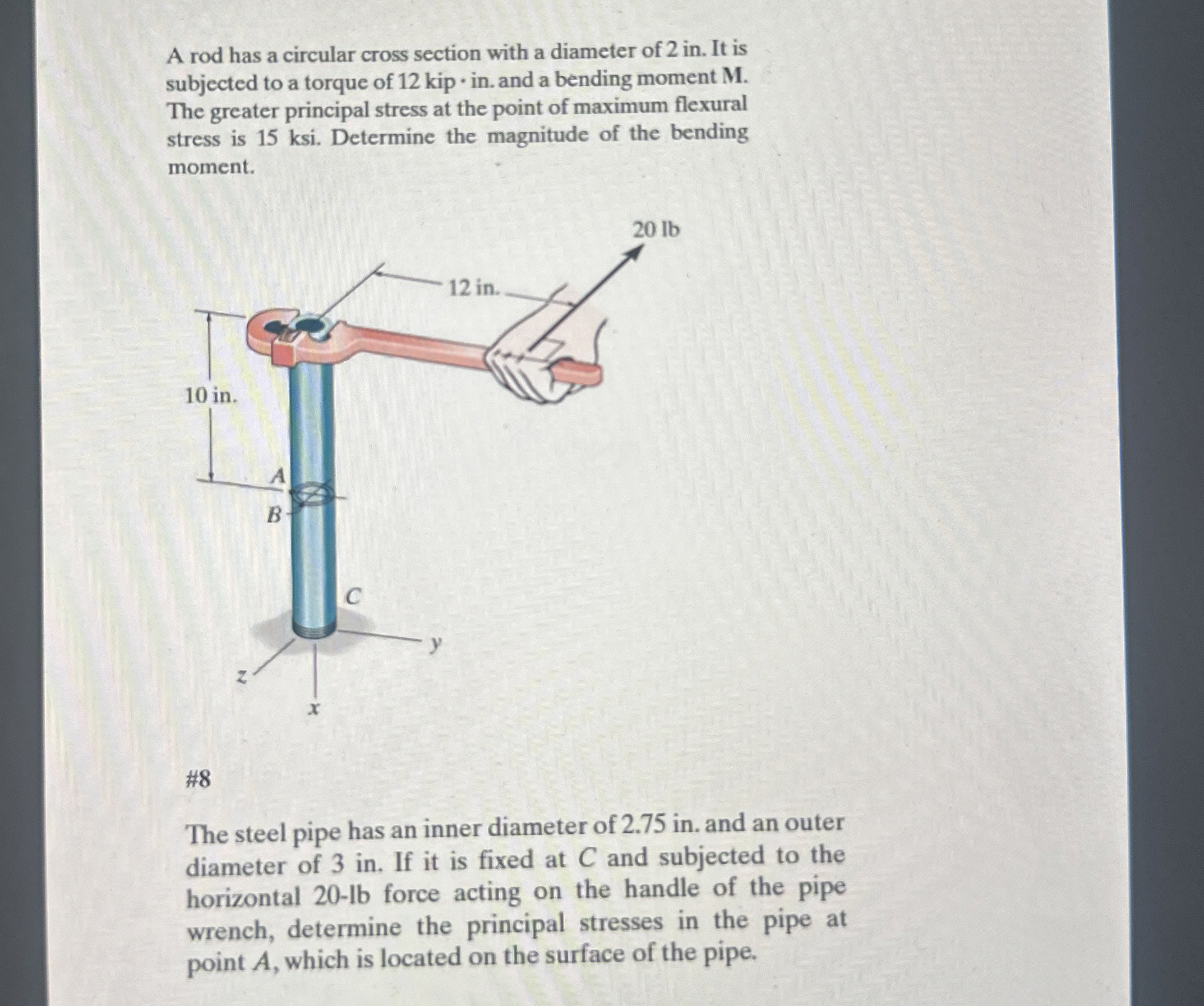 A rod has a circular cross section with a