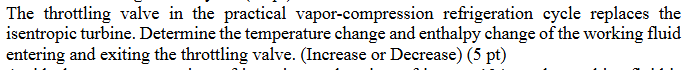 The throttling valve in the practical vapor -