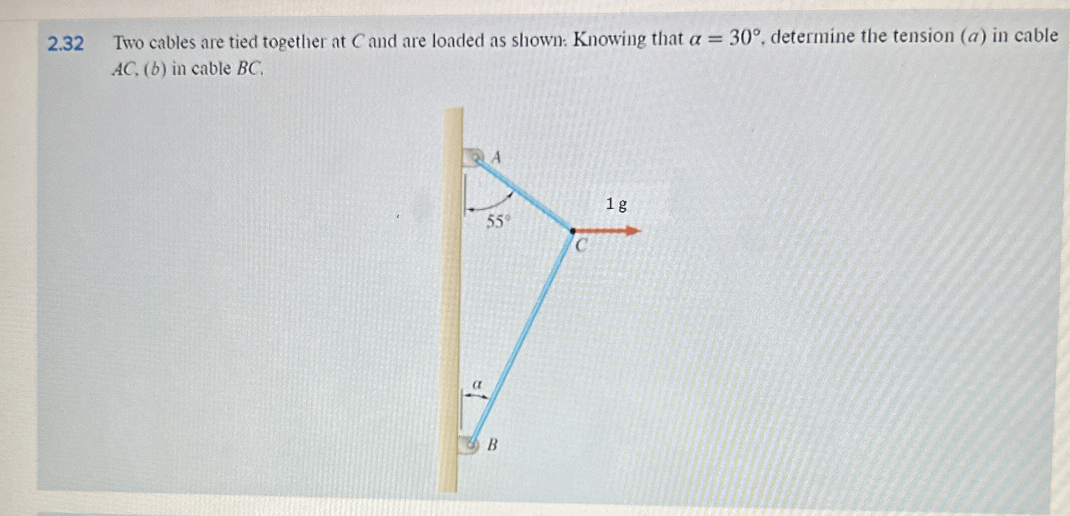 2 . 3 2 Two cables are tied together at C and are