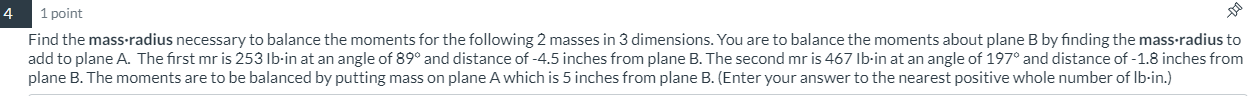 4 , 1 point Find the mass - radius necessary to