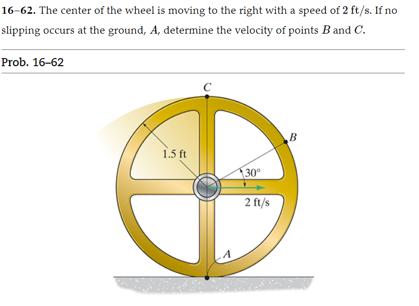 1 6 - 6 2 . The center of the wheel is moving to