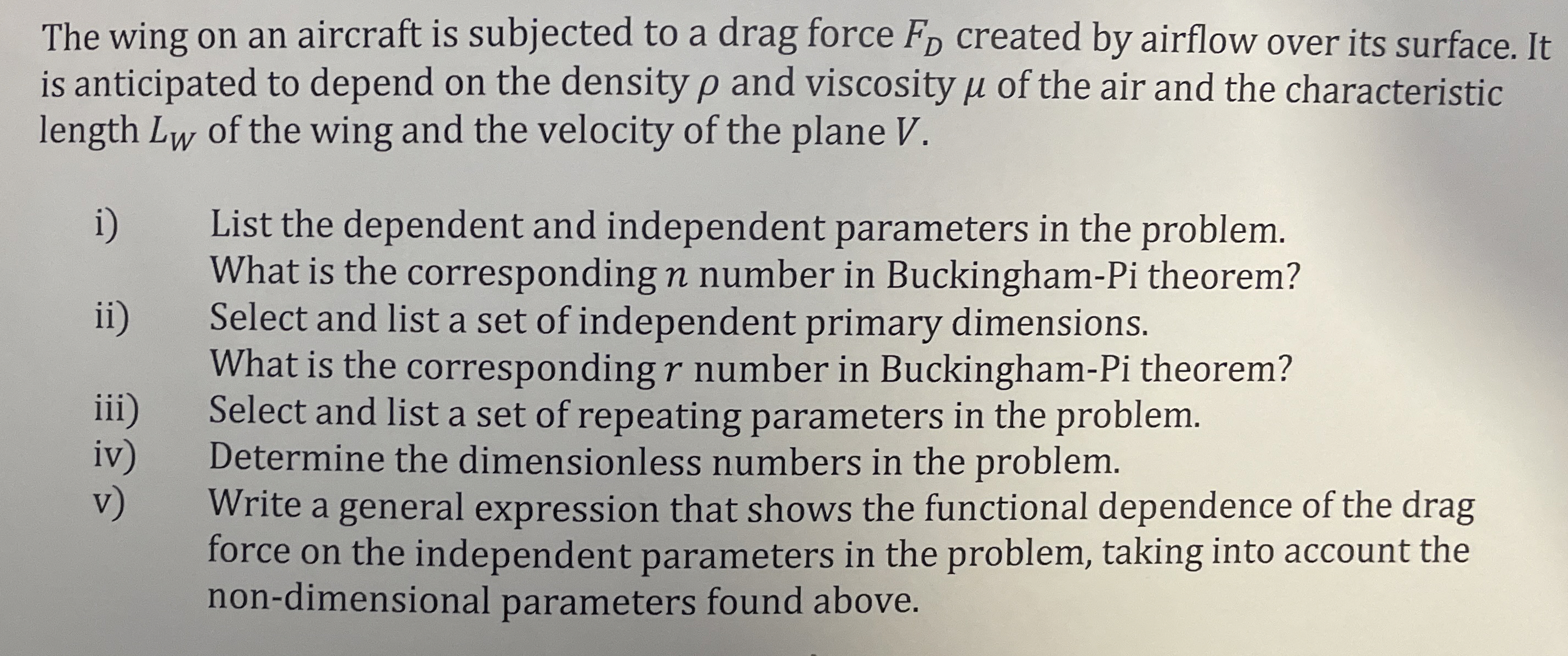 The wing on an aircraft is subjected to a drag