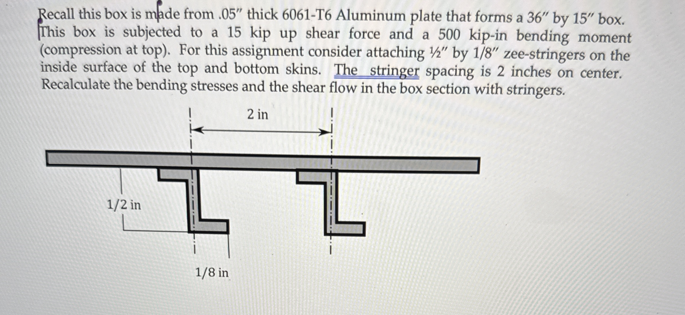 Recall this box is made from . 0 5 ' ' thick 6 0