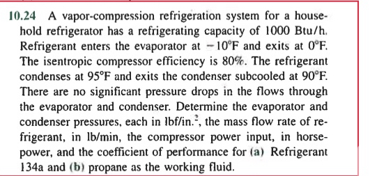 1 0 . 2 4 A vapor - compression refrigeration
