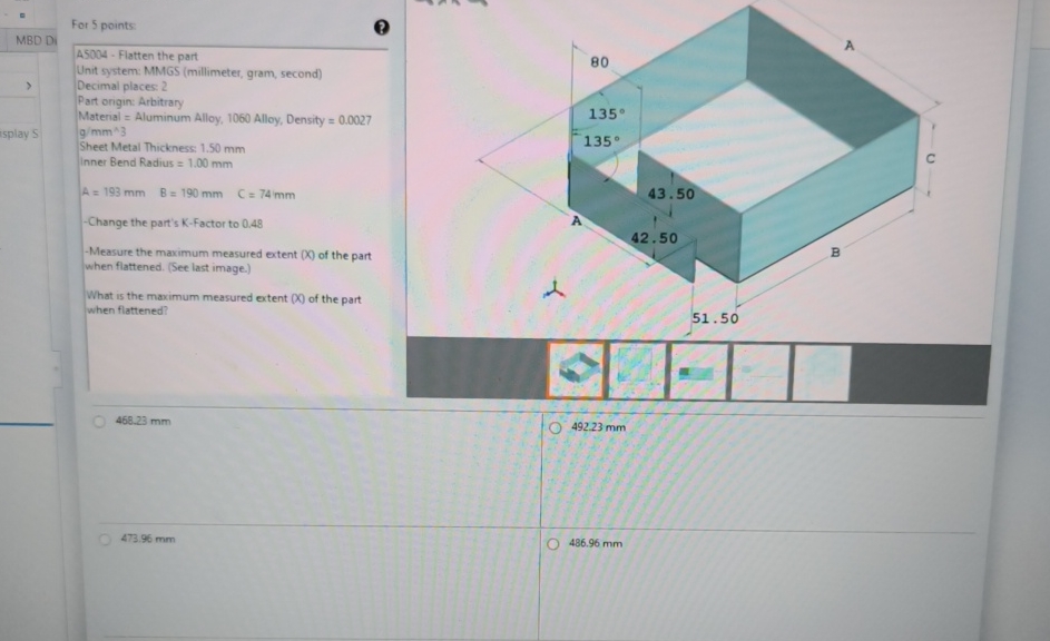 For 5 points MBD Di A 5 0 0 4 - Flatten the part