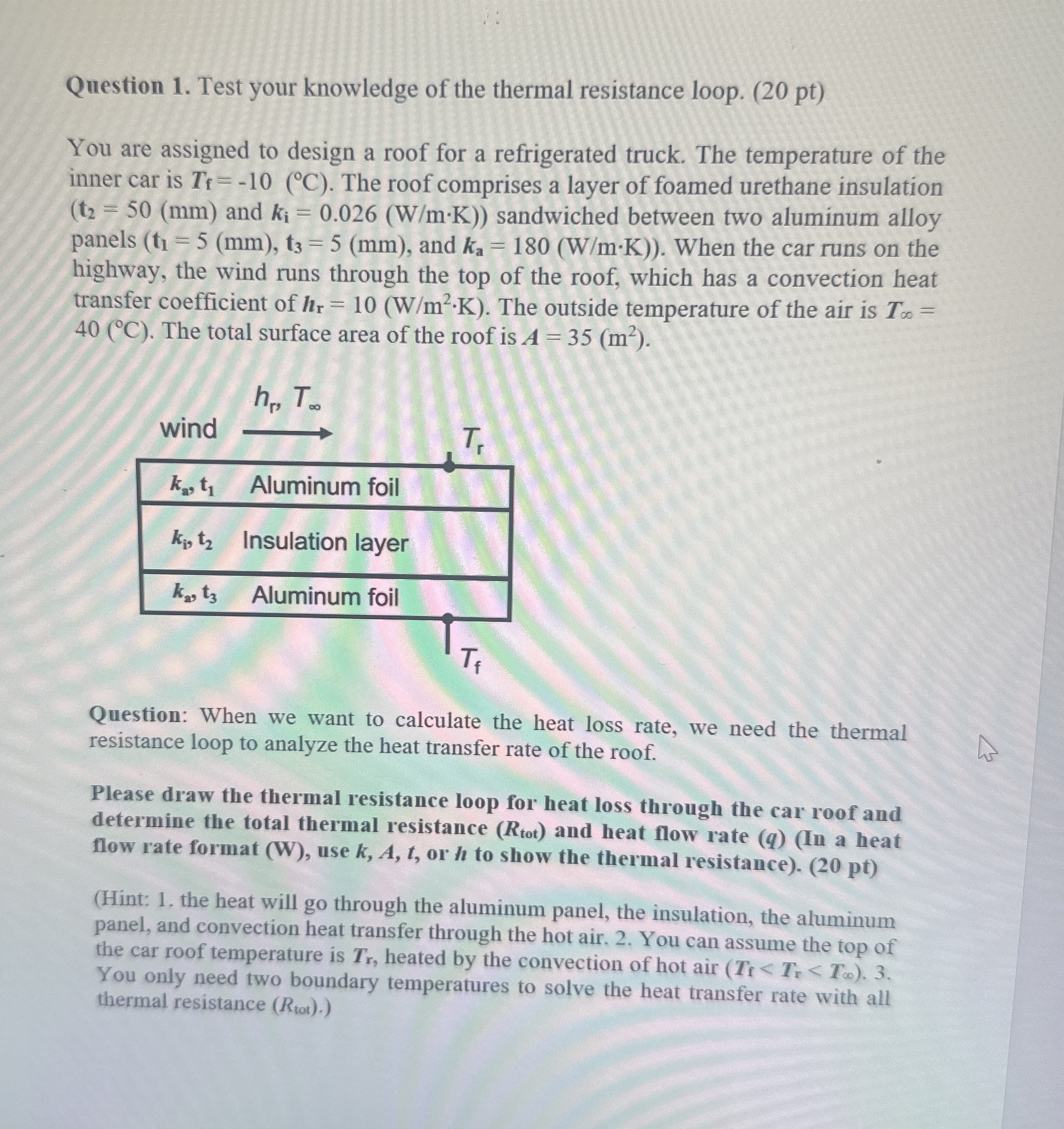 Question 1 . Test your knowledge of the thermal