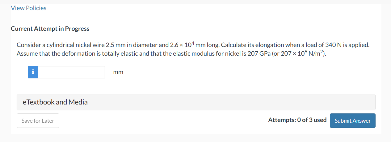 View Policies Current Attempt in Progress A