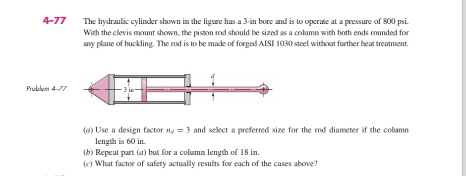 4 - 7 7 The hydraulic cylinder shown in the