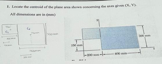 Locate the centroid of the plane area shown