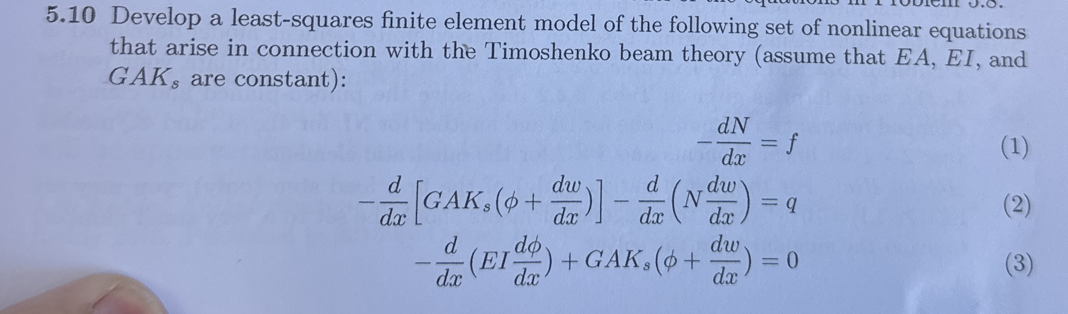 5 . 1 0 Develop a least - squares finite element