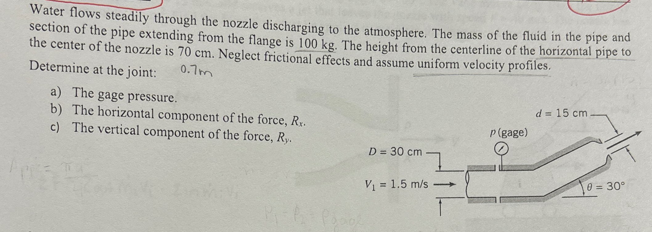 Water flows steadily through the nozzle