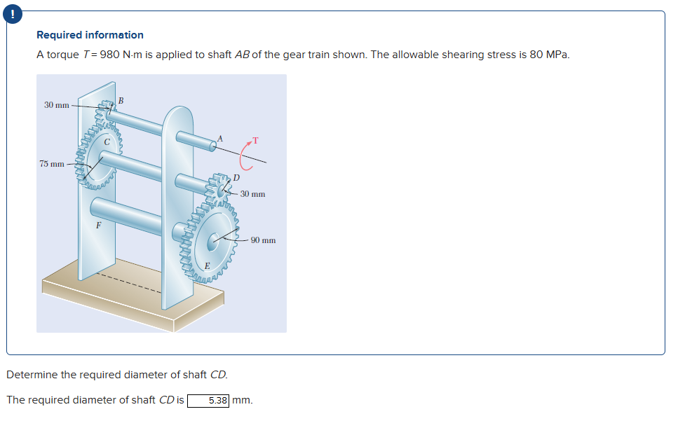 ! Required information A torque T = 9 8 0 N - m