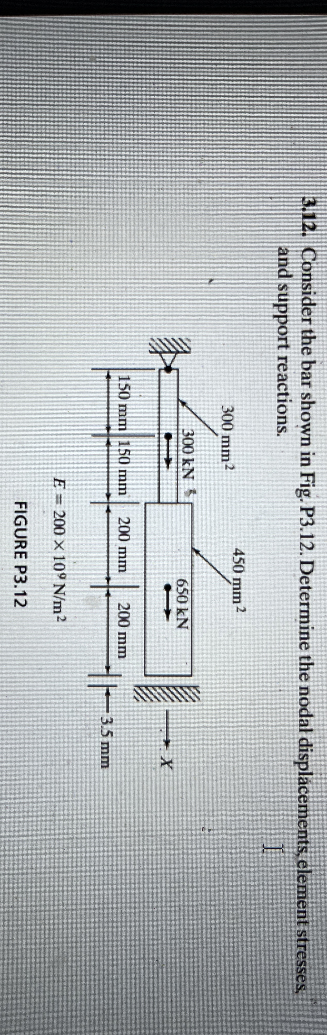 3 . 1 2 . Consider the bar shown in Fig. P 3 . 1
