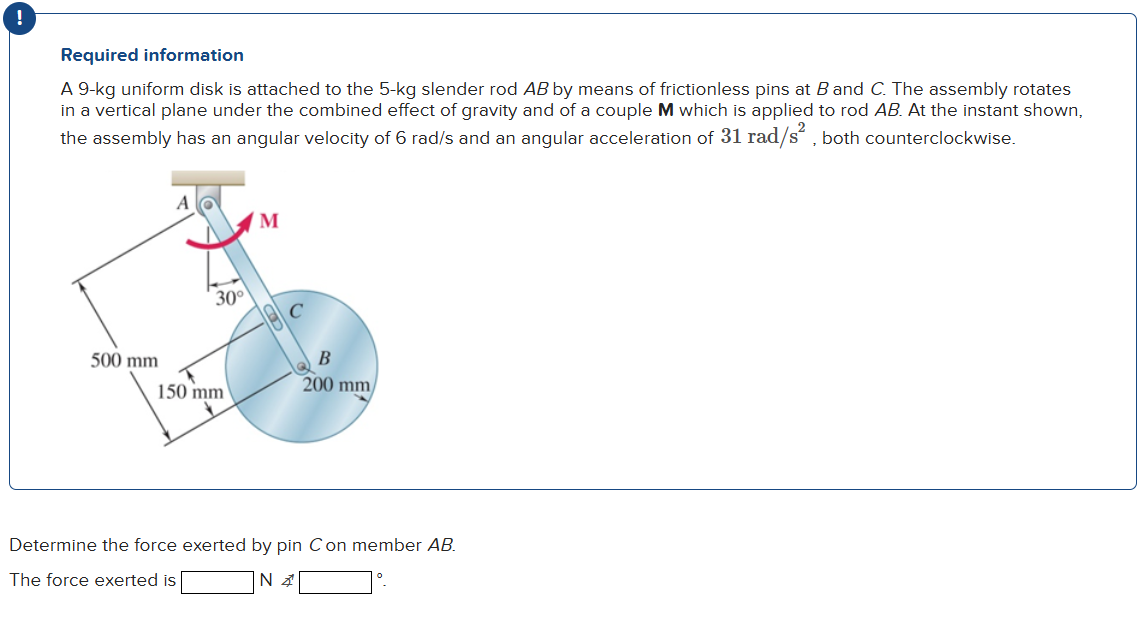 ! Required information A 9 - kg uniform disk is