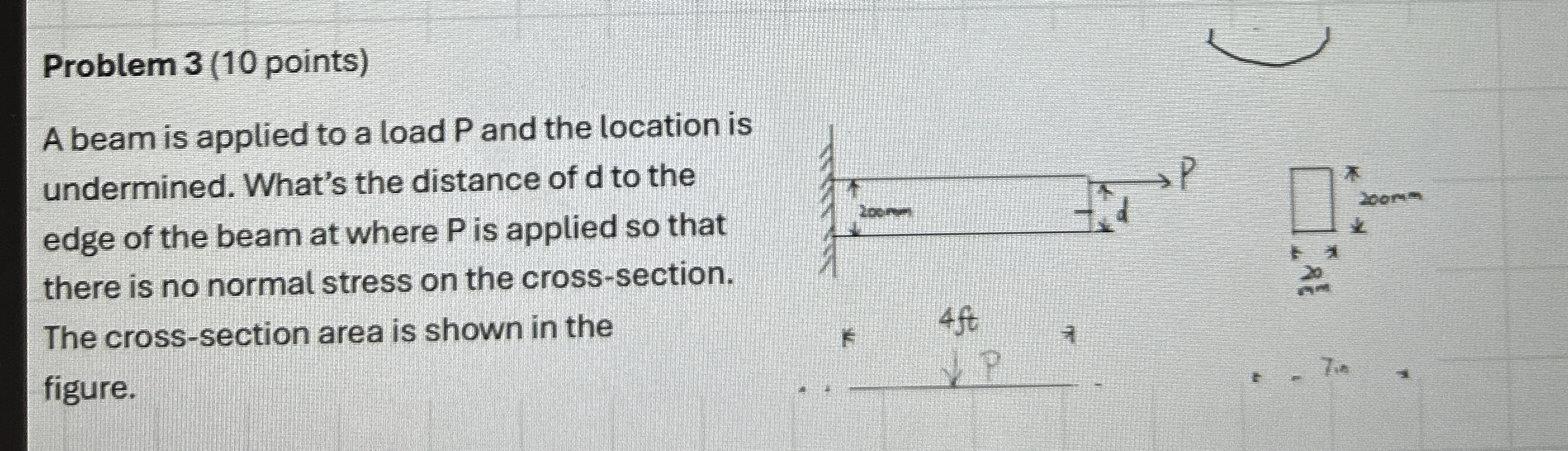 Problem 3 ( 1 0 points ) A beam is applied to a