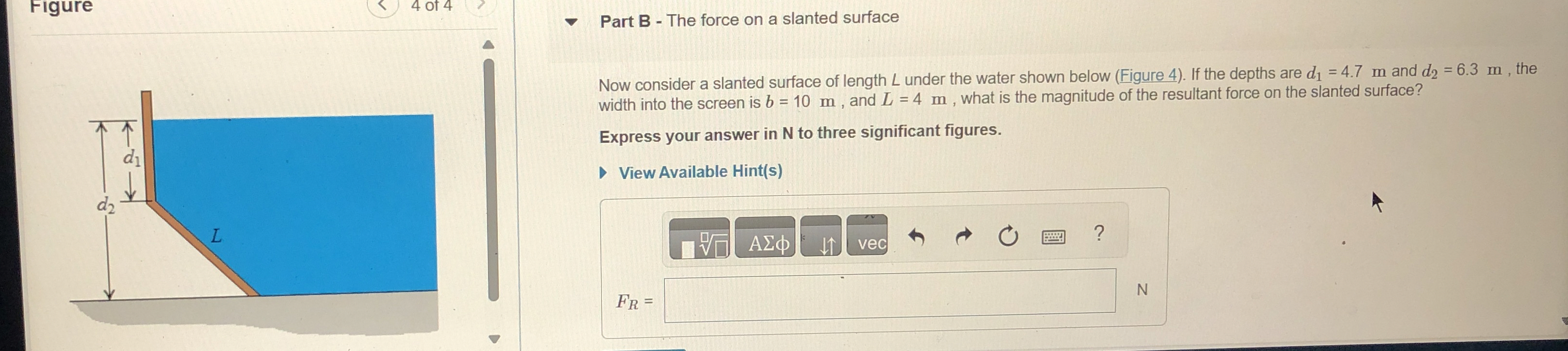 Part B - The force on a slanted surface Now
