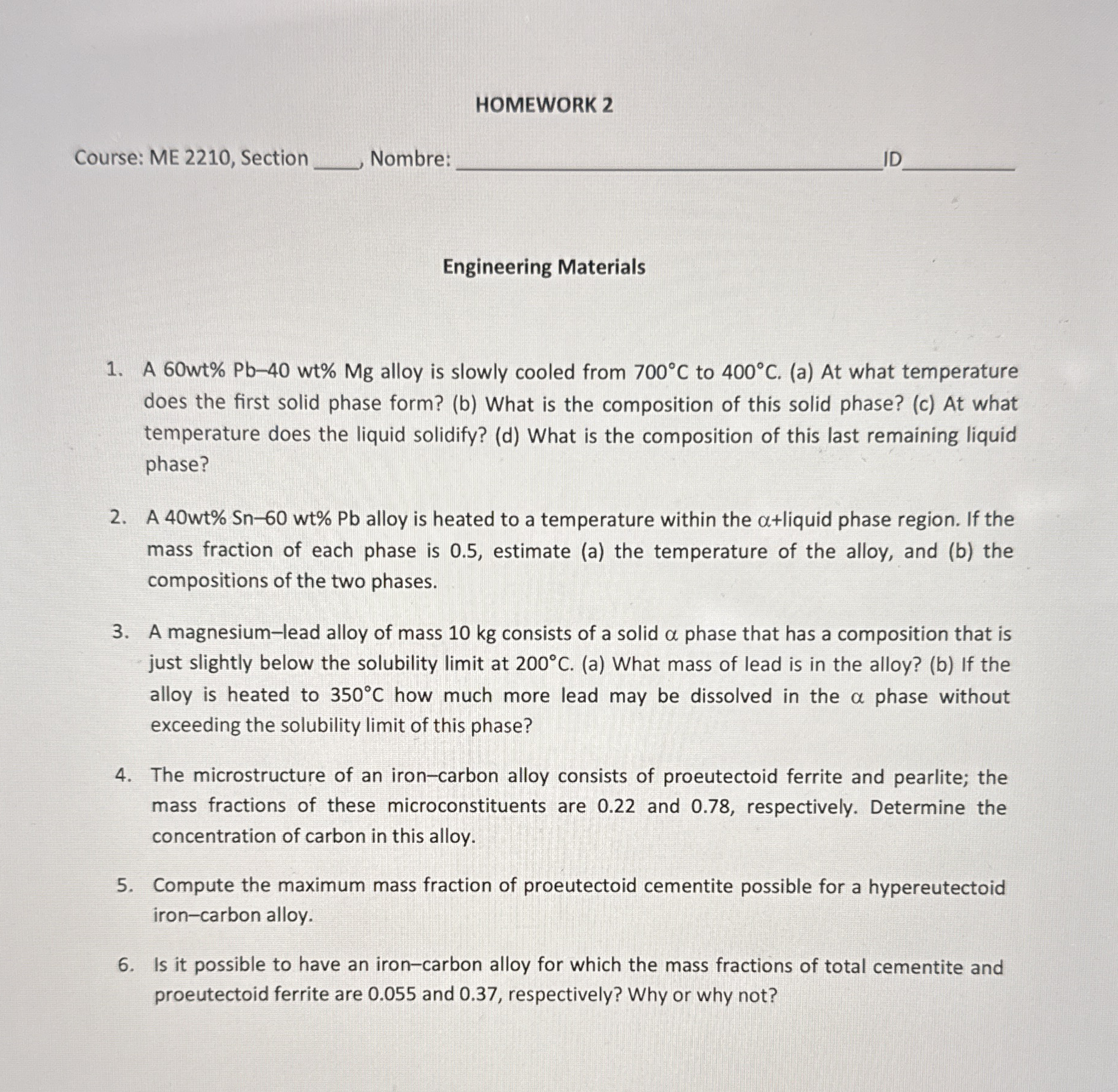 Engineering Materials A 6 0 w t % P b - 4 0 w t %