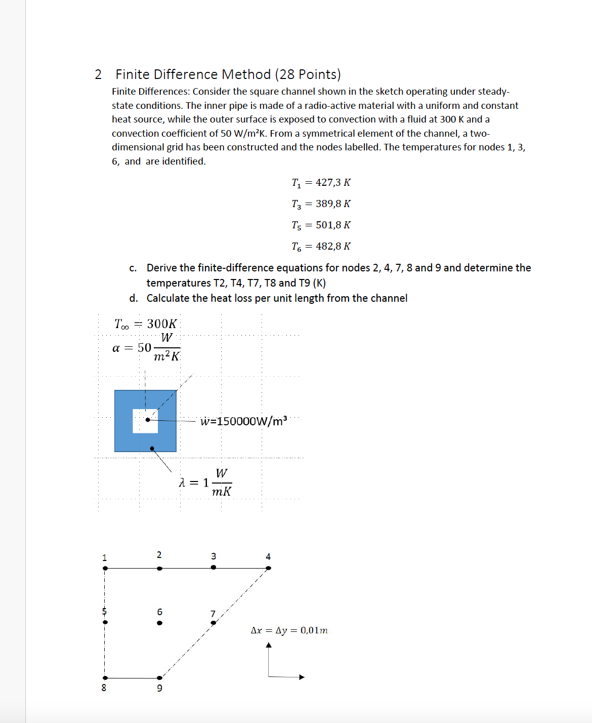 2 Finite Difference Method ( 2 8 Points ) Finite