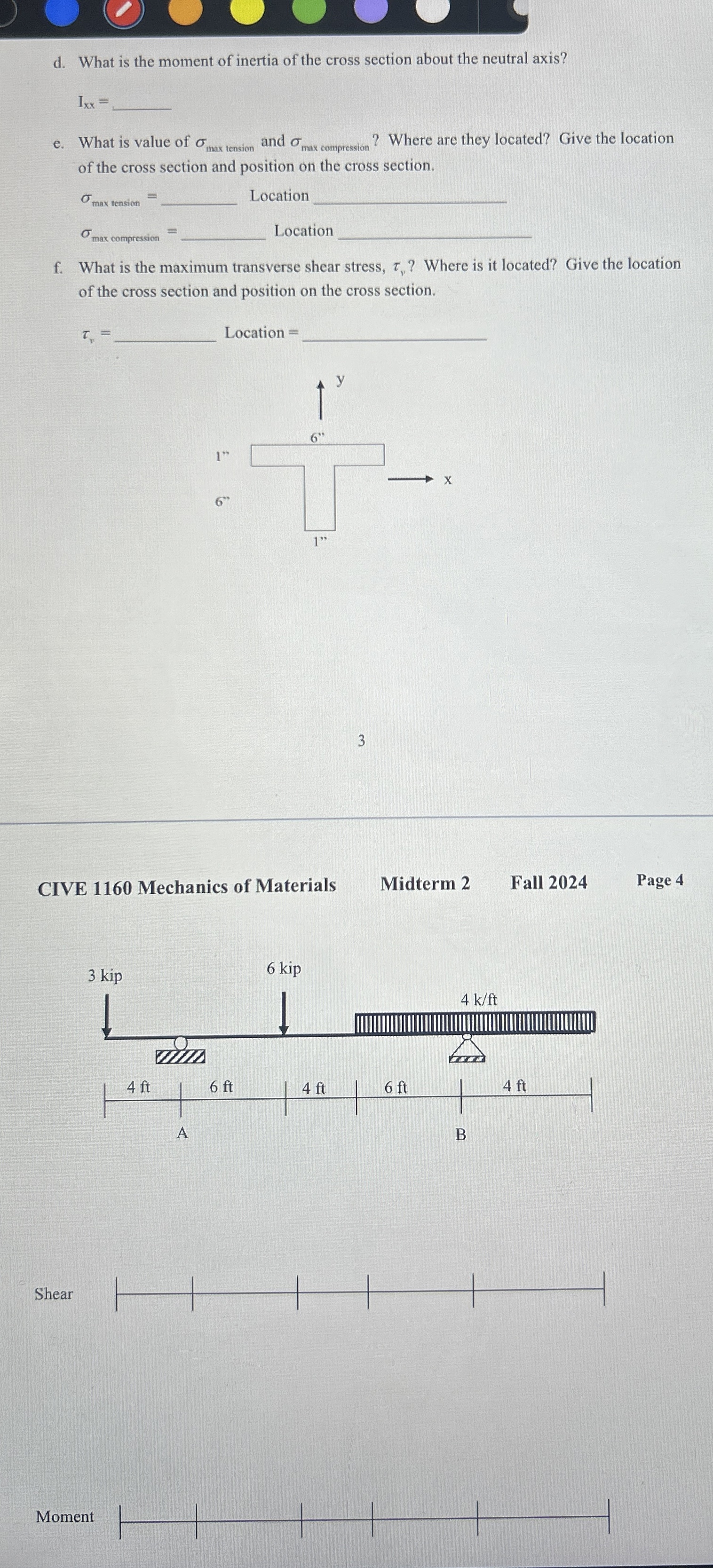 d . What is the moment of inertia of the cross