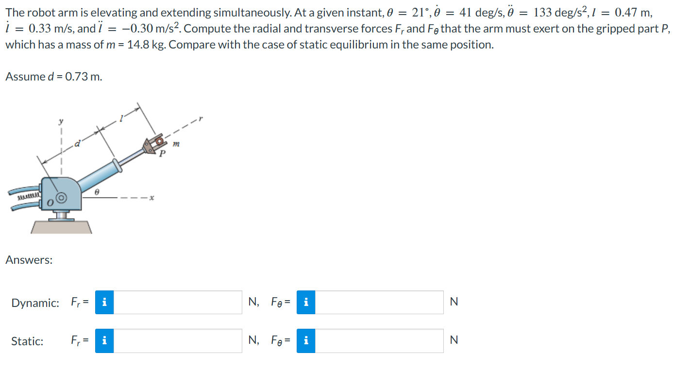 The robot arm is elevating and extending