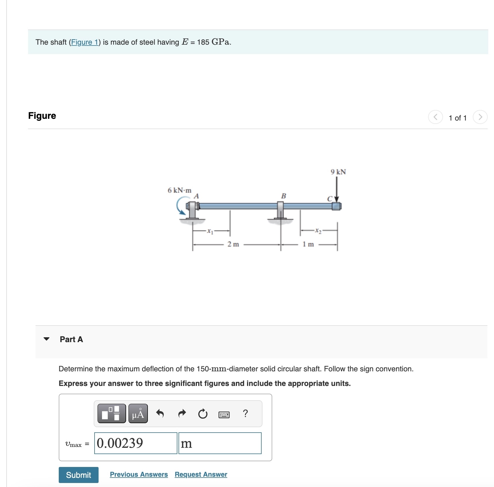 The shaft ( Figure 1 ) is made of steel having E