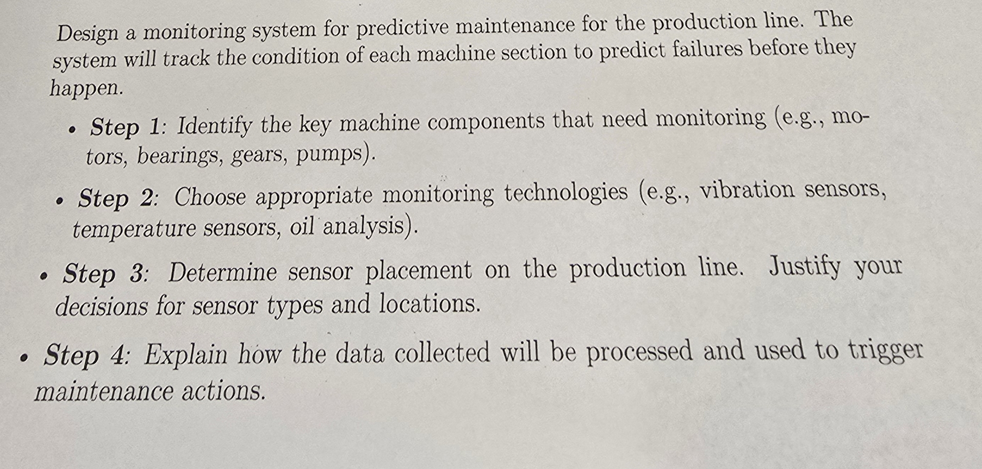 Design a monitoring system for predictive