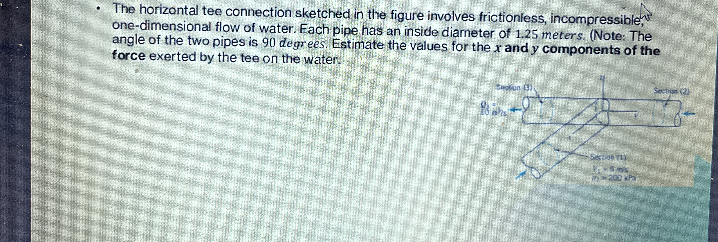 The horizontal tee connection sketched in the