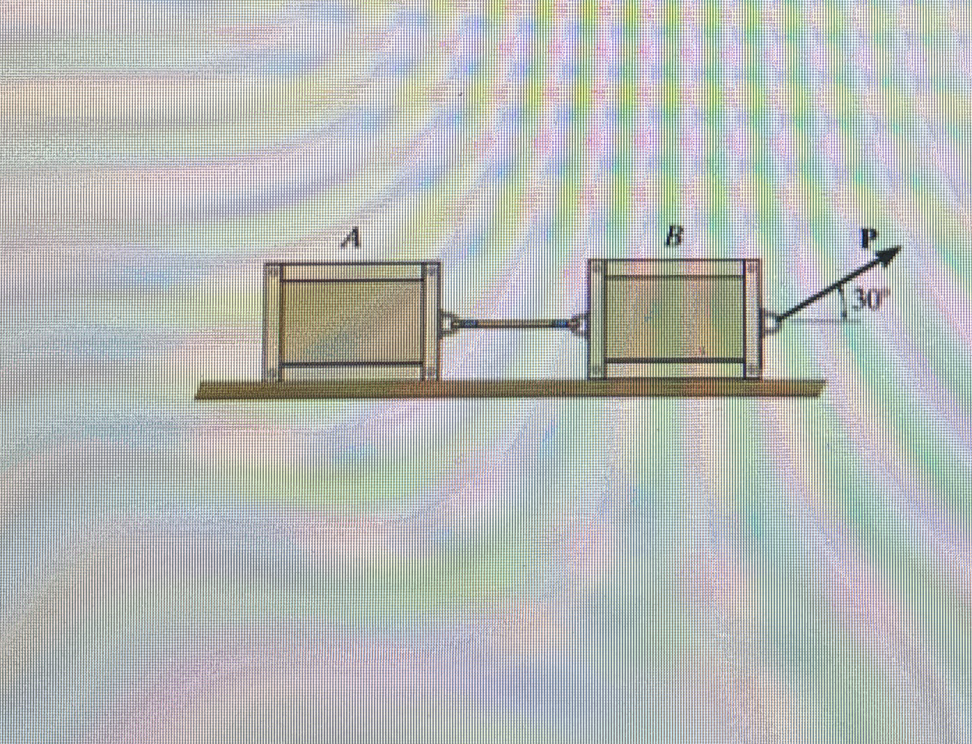 Two 5 0 - kg crates are located on a horizontal