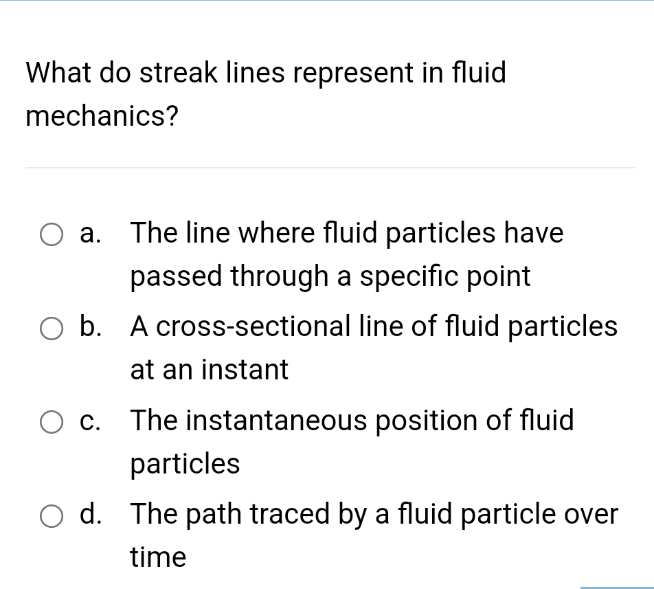 What do streak lines represent in fluid