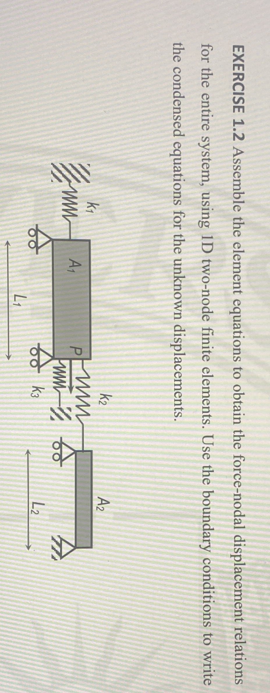 EXERCISE 1 . 2 Assemble the element equations to