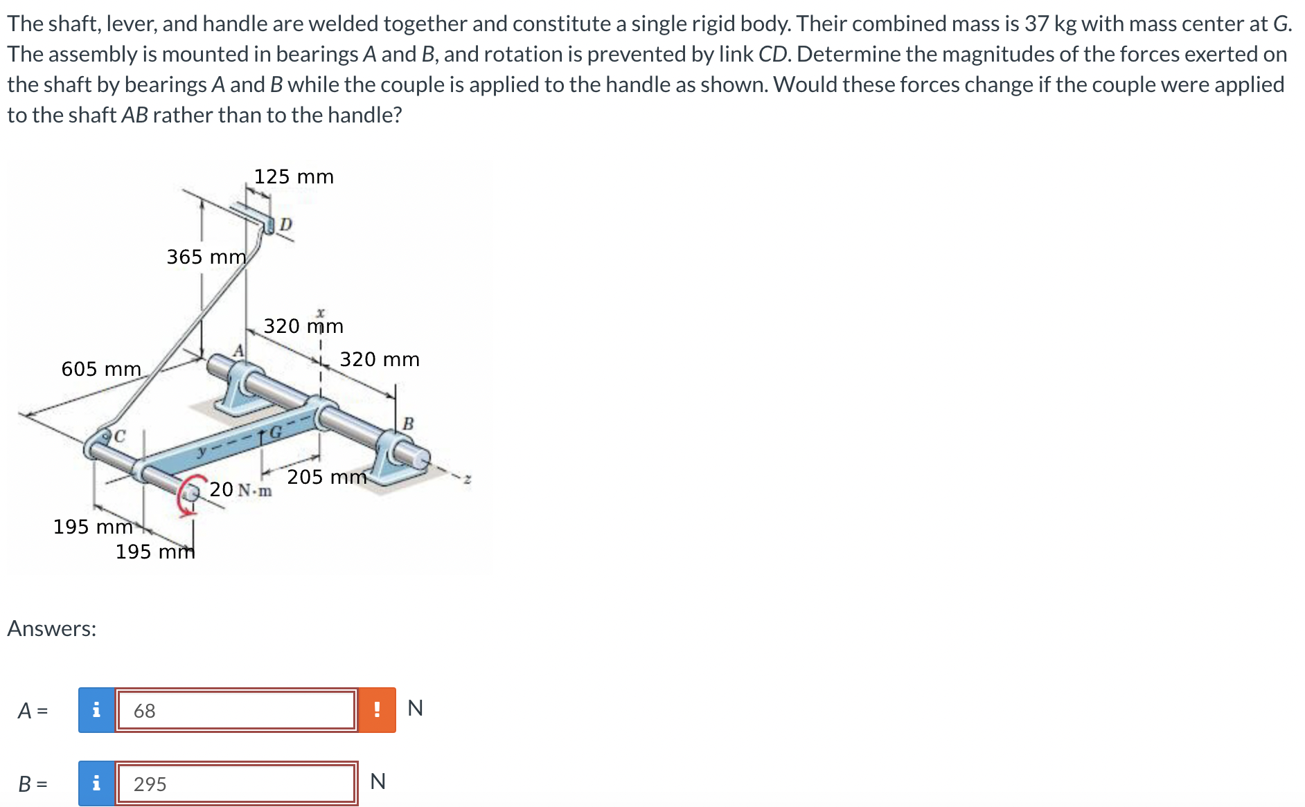 The shaft, lever, and handle are welded together