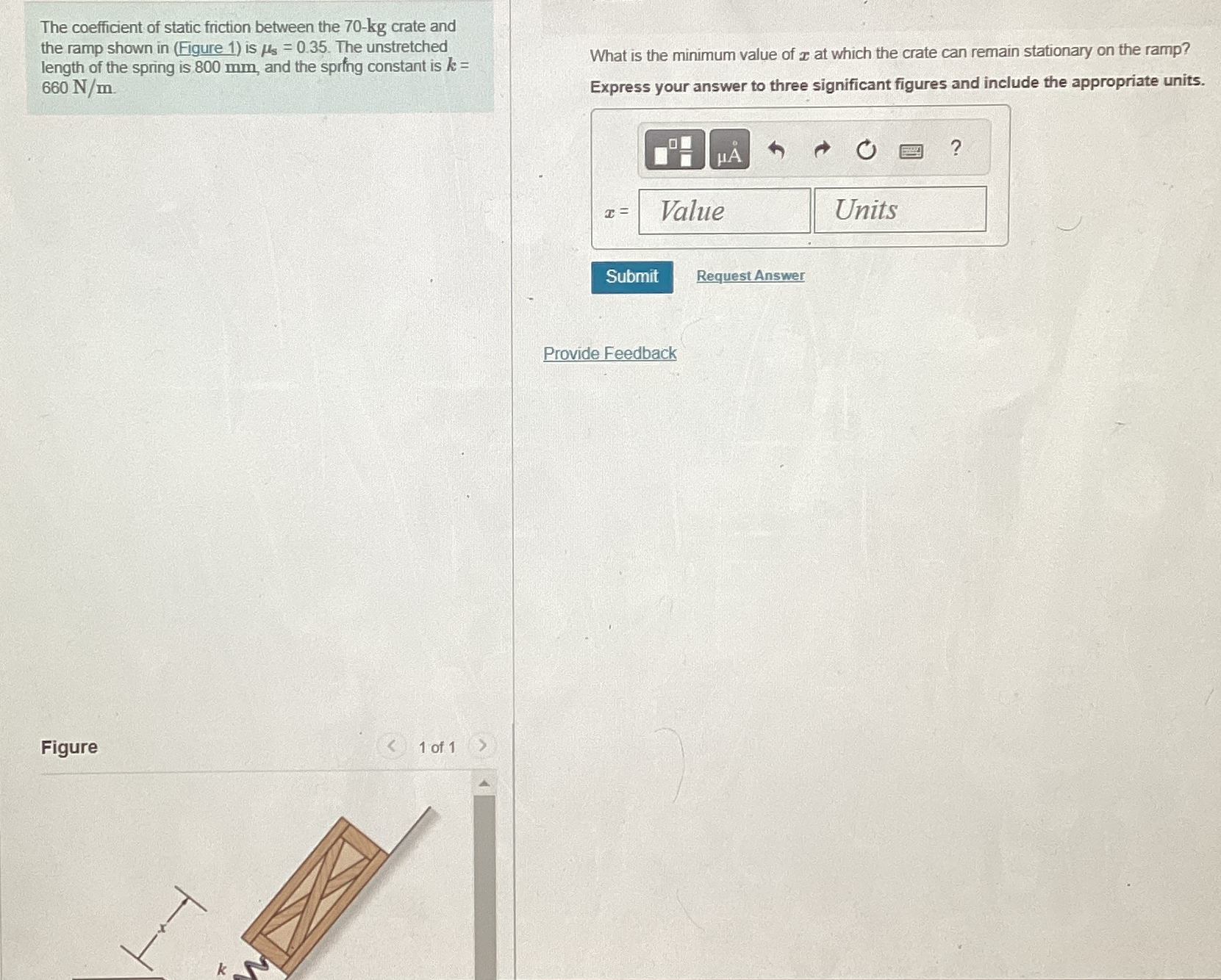 The coefficient of static friction between the 7