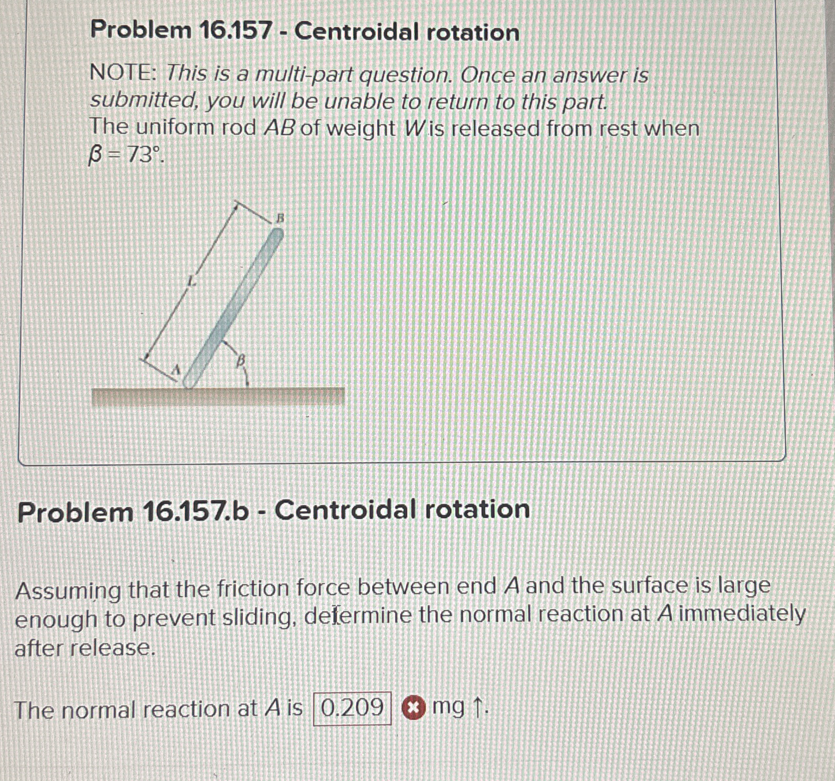 Problem 1 6 . 1 5 7 - Centroidal rotation NOTE: