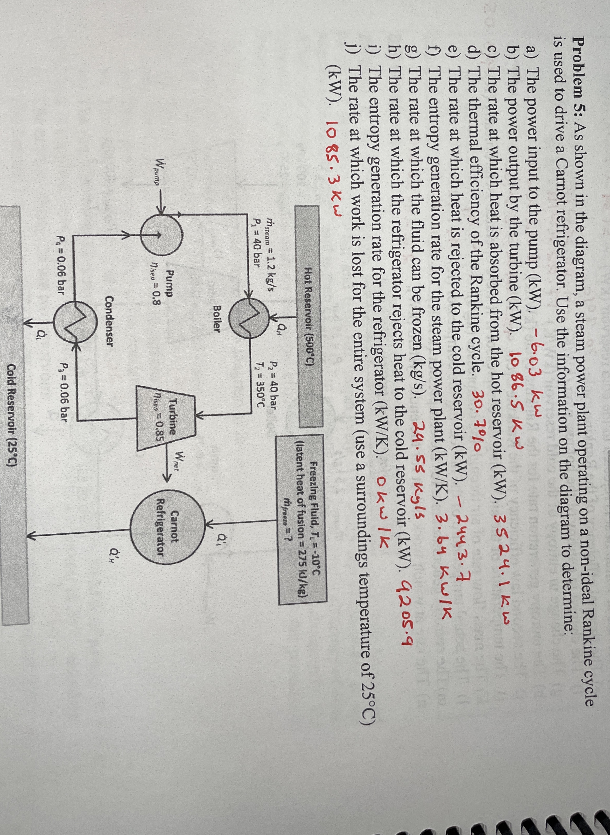 Problem 5 : As shown in the diagram, a steam