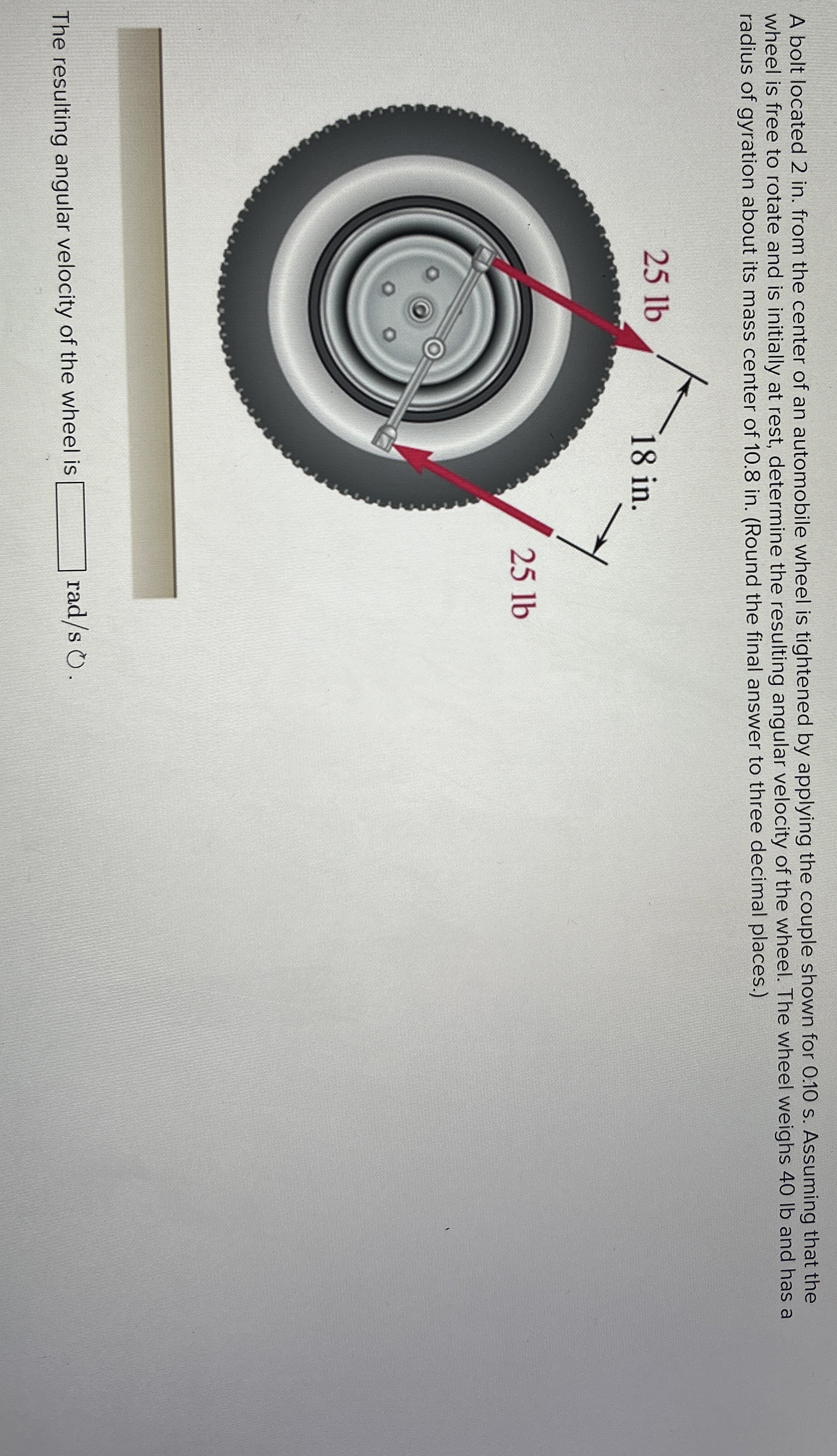 A bolt located 2 in . from the center of an