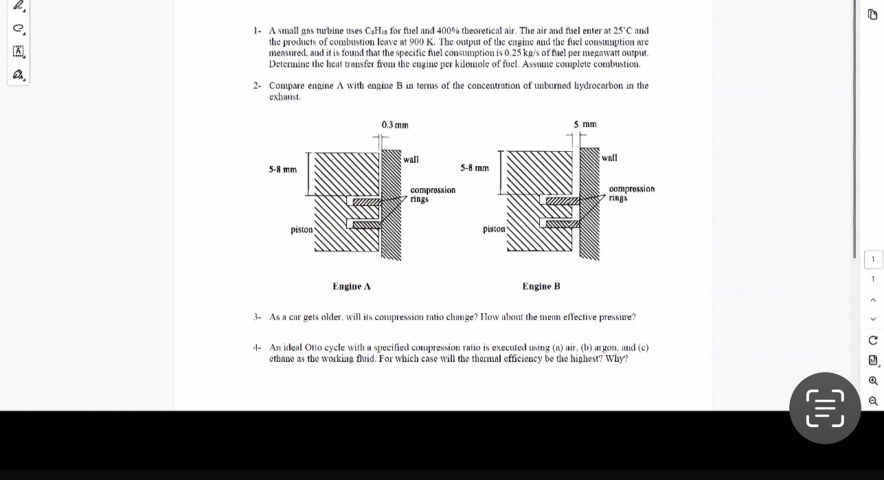 1 - A small gns turbine uses C 3 H 1 n for thel