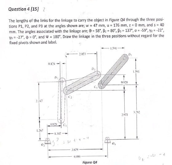 Question 4 [ 1 5 ] The lengths of the links for
