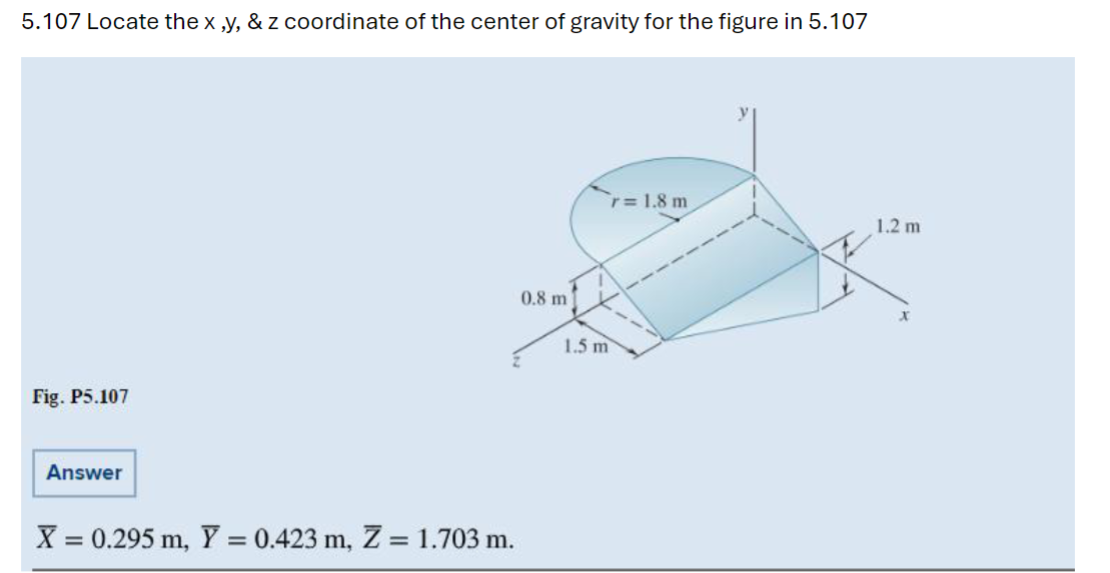 5 . 1 0 7 Locate the x , y , &z coordinate of the